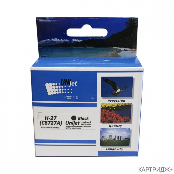 Картридж для ( 27) hp dj 3325/3420  c8727a (r) black unijet