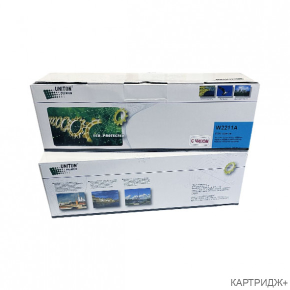 Картридж для hp color lj m255/mfp m282/m283  w2211a  (207a) синий (1,25k, с чипом apex) uniton premium green line (eco protected)