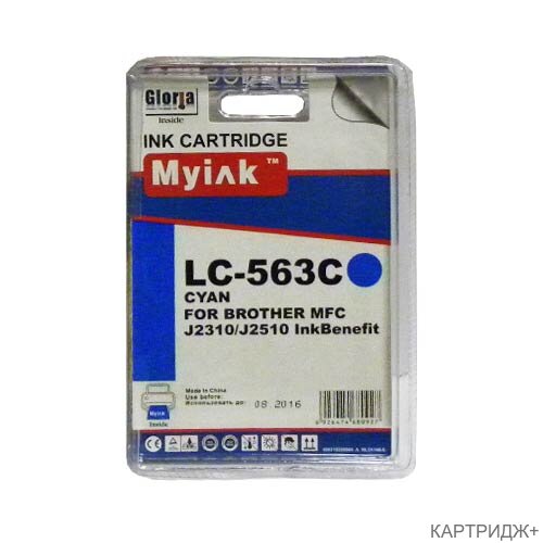 Картридж для brother mfc-j2510 (lc563c) cyan myink