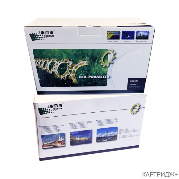 Картридж для hp color lj cp 3525/cm 3530  ce250a (504a) черный (5k) uniton premium green line (eco protected)