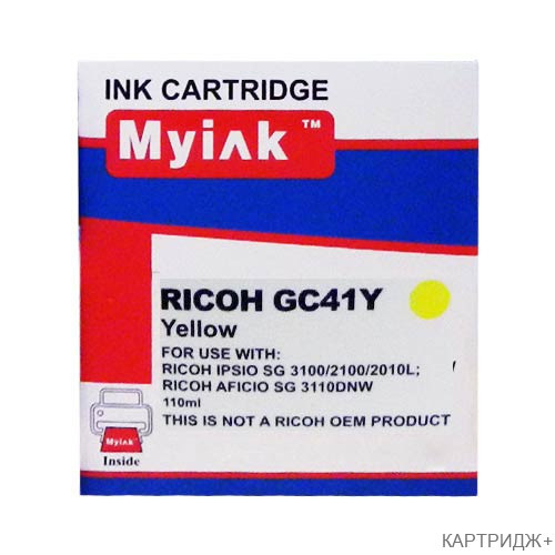 Картридж гелевый для ricoh aficio sg2100/3110 type gc 41y yellow (22ml) myink