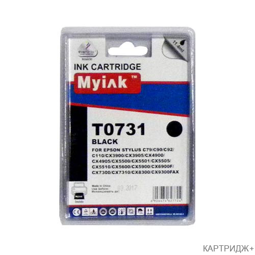 Картридж для (t0731n) epson st c79/cx3900/4900/5900 black (11,4ml, pigment) myink