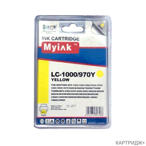Картридж для brother dcp-130c/mfc-240c/5460cn/885cw (lc1000y/lc970y) yellow  myink