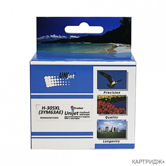 Картридж для (305xl) hp dj 2320/2710/2720 3ym63ae (r) color (18ml) (ограниченное применение) unijet