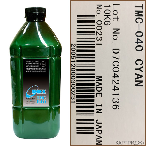 Тонер для hp color универсал тип tmc 040 (фл,1кг,син,polyester,imex) green line Тонер для hp color универсал тип tmc 040 (фл,1кг,син,polyester,imex) green line
