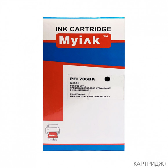 Картридж для canon pfi-706bk ipf 8400/8400s/8400se/9400/9400s black (710 ml) myink