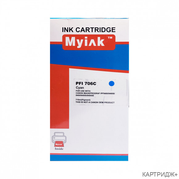 Картридж для canon pfi-706c ipf 8400/8400s/8400se/9400/9400s cyan (710 ml) myink