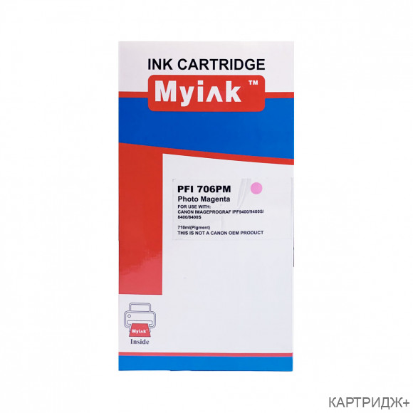 Картридж для canon pfi-706pm ipf 8400/8400s/8400se/9400/9400s photo magenta (710 ml) myink