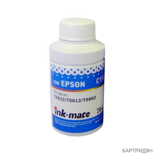Чернила для epson (t0822/t0812/t0802) st photo r270/390/rx590/t50/p50 (70мл, cyan, dye) eim-290c    ink-mate